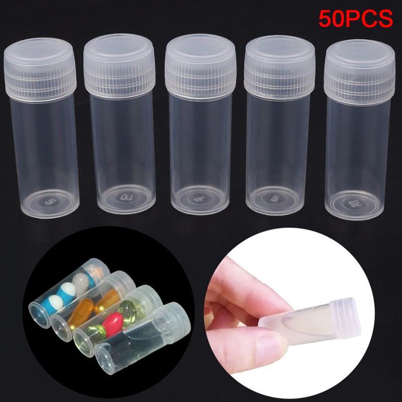 

Value Pack 50pcs Plastic Sample Splitting Vials, Clear Storage Containers, Screw Cap Test Tube Vials For Lab Use