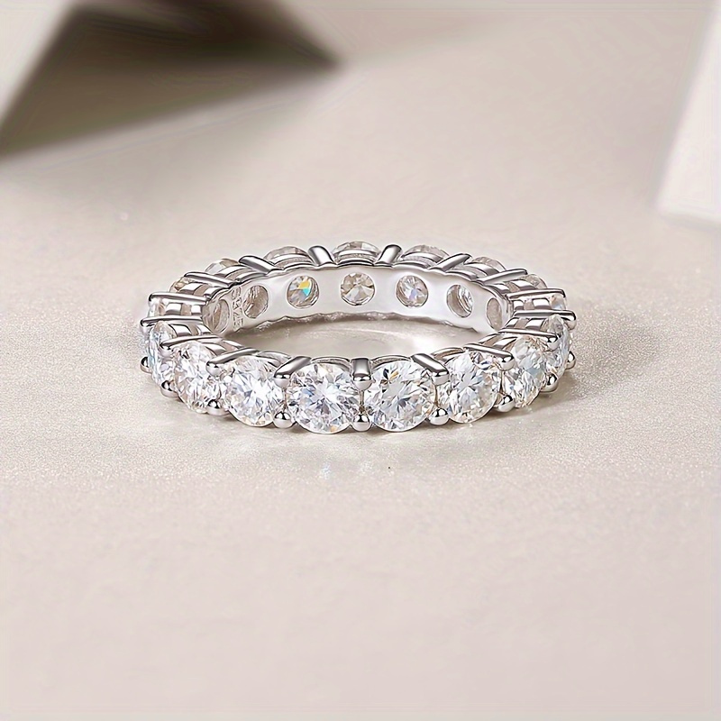 5 1ct 0 3ct 17pcs moissanite eternity ring 925 sterling silver symbol of eternal love romance high quality gift for that special person with certificate and gift box