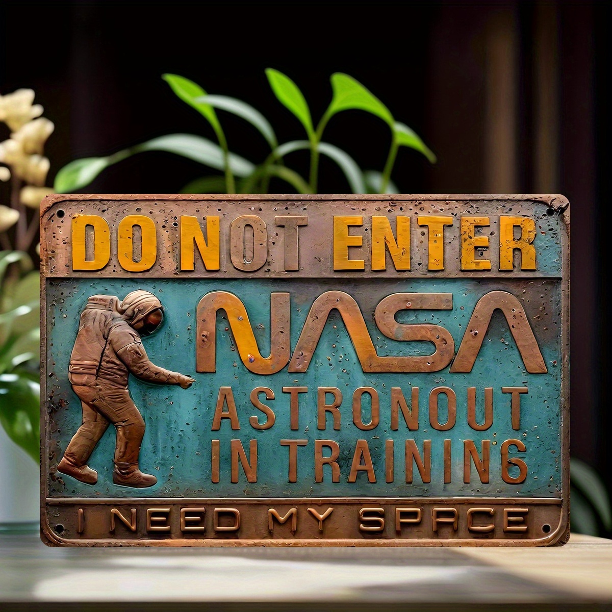 

Astronaut Training Zone" Metal Tin Sign - 8x12 Inches, Colorful 3d Visual Effects, Perfect For Home, Bedroom, Cafe, For Man Cave, Bar, Office, Club & Party Decor