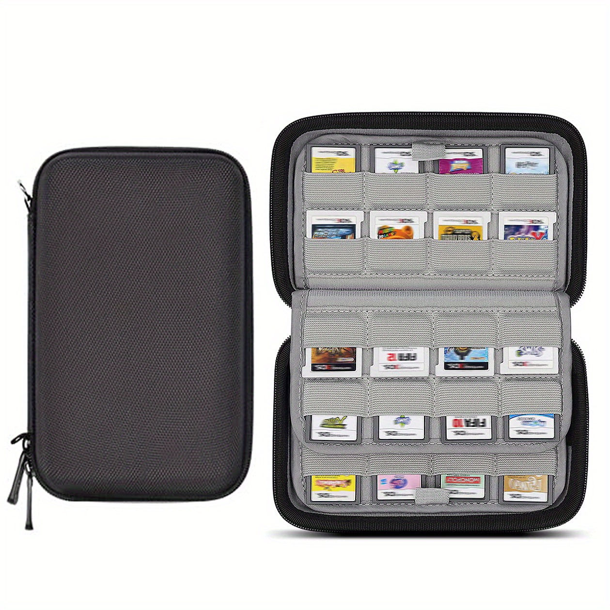 Game Card Case For 3ds 2ds 2dsxl Ds Dsi, Portable 3ds 2ds Cartridge Holder Storage Bag With 64 Game Card Slots