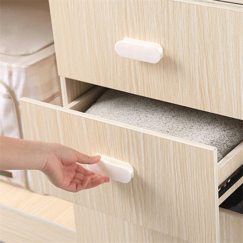 2pcs self   plastic cabinet drawer pulls multi functional resin door knobs for furniture hardware no electricity required punch free installation details 0