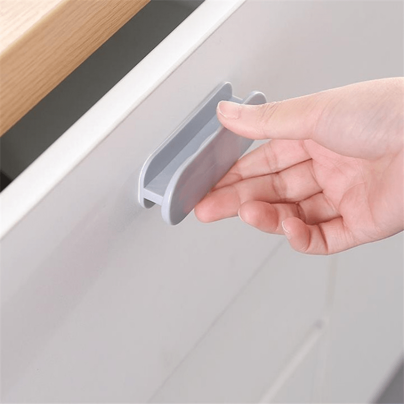 2pcs self   plastic cabinet drawer pulls multi functional resin door knobs for furniture hardware no electricity required punch free installation details 1