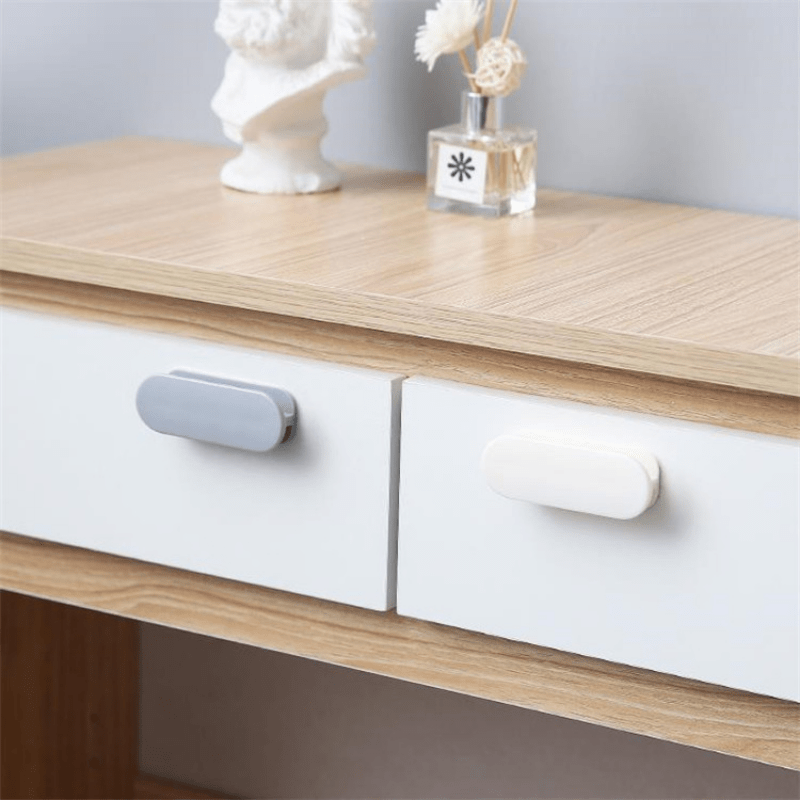 2pcs self   plastic cabinet drawer pulls multi functional resin door knobs for furniture hardware no electricity required punch free installation details 2