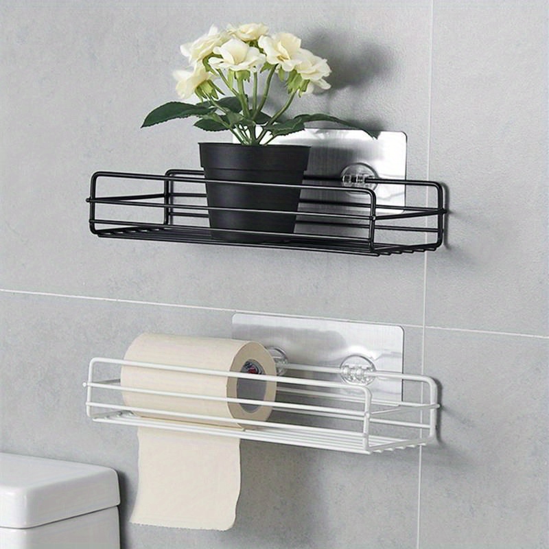 space saving   bathroom shelf easy no drill wall mount open storage design for cosmetics toiletries organization rust resistant and adjustable details 8