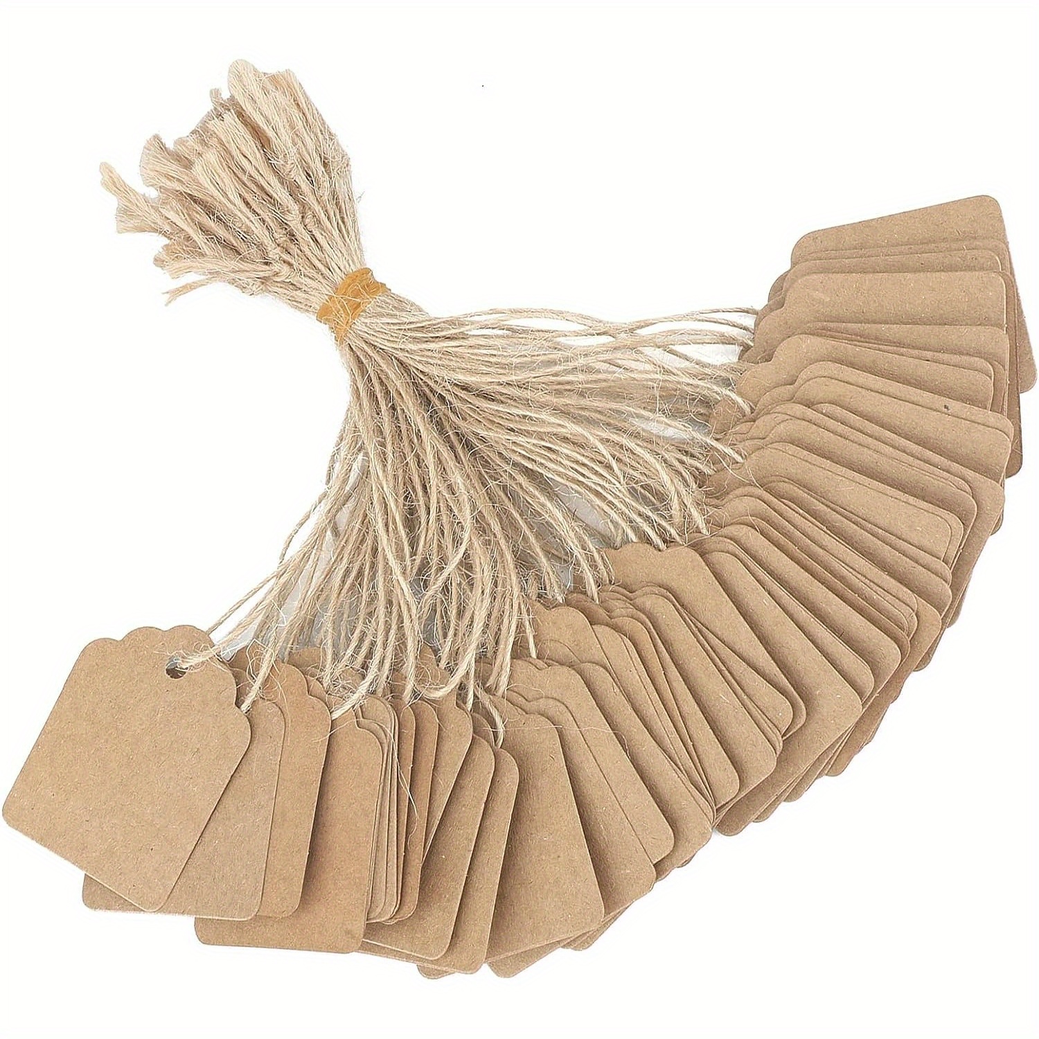 

500pcs Kraft Paper Hang Tags With String - 1.18" X 1.89" Blank Labeling Tags For Price, Jewelry, Clothing Display - Writable Strung Tags For Product Marking