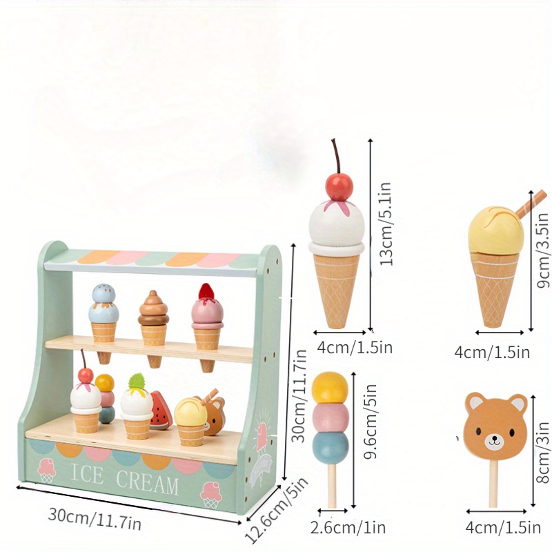 colorful wooden ice playset for girls pretend play afternoon tea