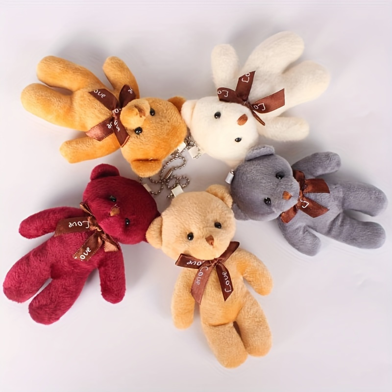 

10pcs/pack Soft Brew Bear Plush Toy Mini Teddy Bear Doll Toy Small Gift Bag Pendant Teddy Doll