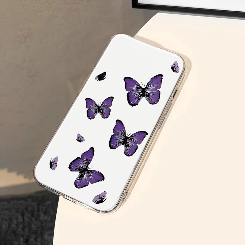 

Purple Butterfly Pattern Tpu Phone Case Compatible With Samsung A54/a53/a52(a52s)/a34(5g)/a32(5g)/a14(5g)/a13(5g)/s10+/s21/s21u/s21+/s22/s22+/s22u/s23/s23+/s23u Series - Shockproof Protective Cover
