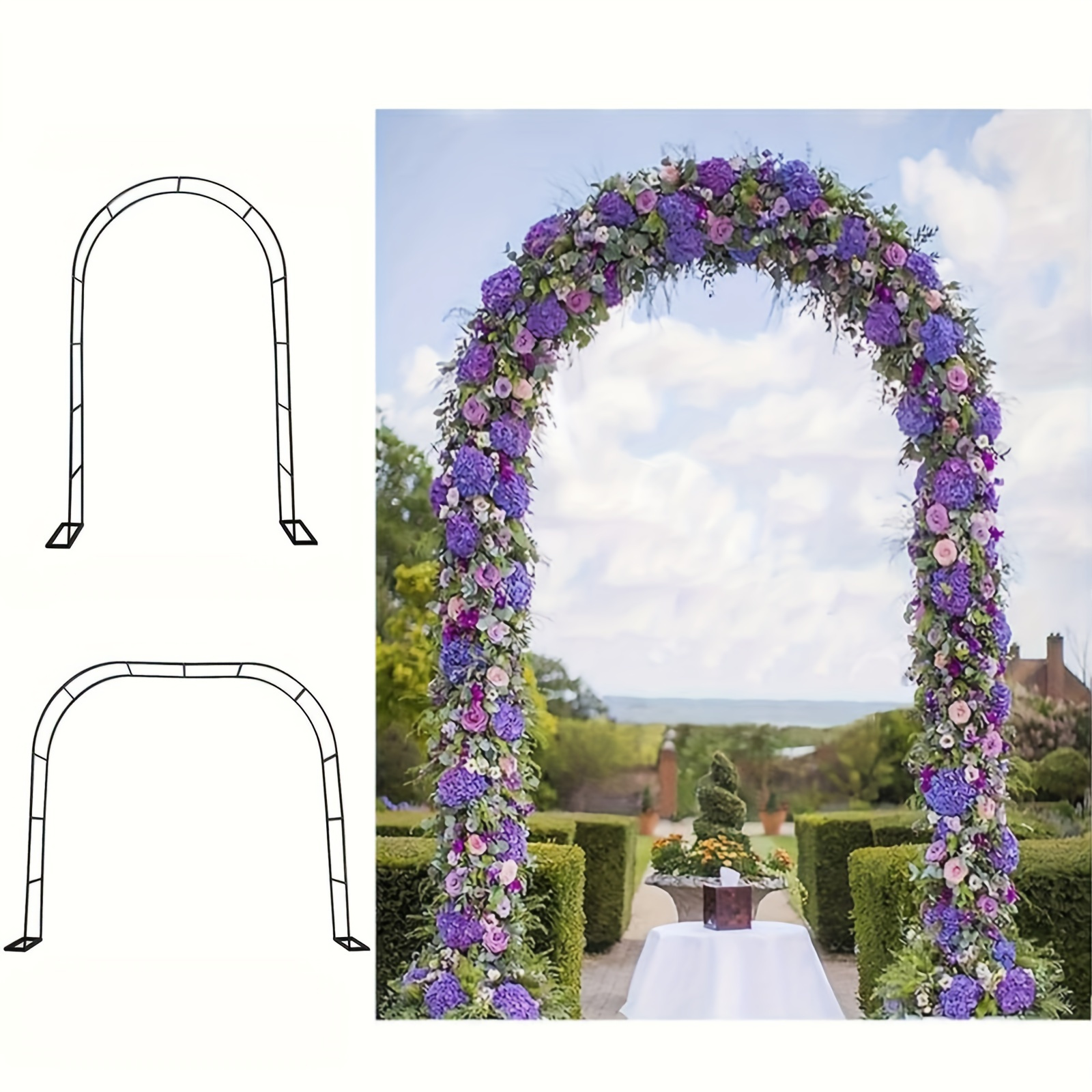 New Metal Base Pavilion (black/white) Garden Arch Metal - Temu United ...