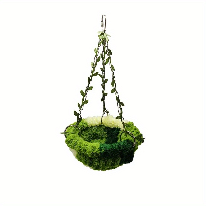 E-shop Luxuriöse Plüsch-Papageien-Hängematte - Gemütliches Hängesofa für Nymphensittiche, Conures & Kleinvögel - Robuster Metallrahmen mit Weichem