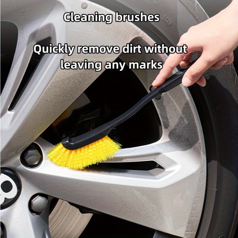 

versatile" Multi-purpose Car Cleaning Brush Set - Durable Plastic, Ideal For Wheel Hubs, Tires, Interior & Exterior Detailing