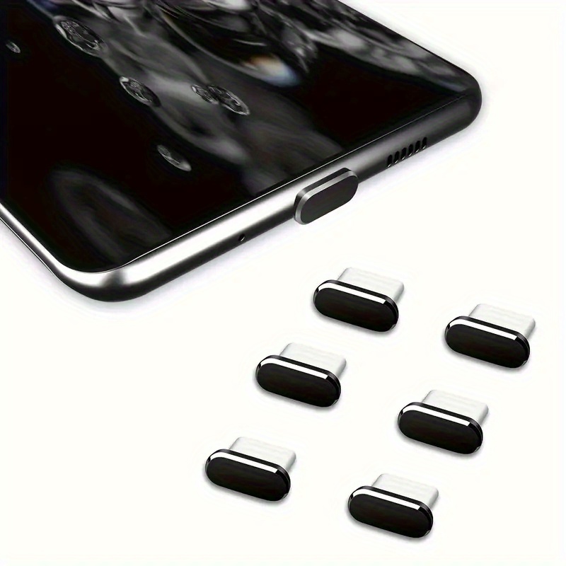 

6pcs Metal Stopper Cap For -c Charging