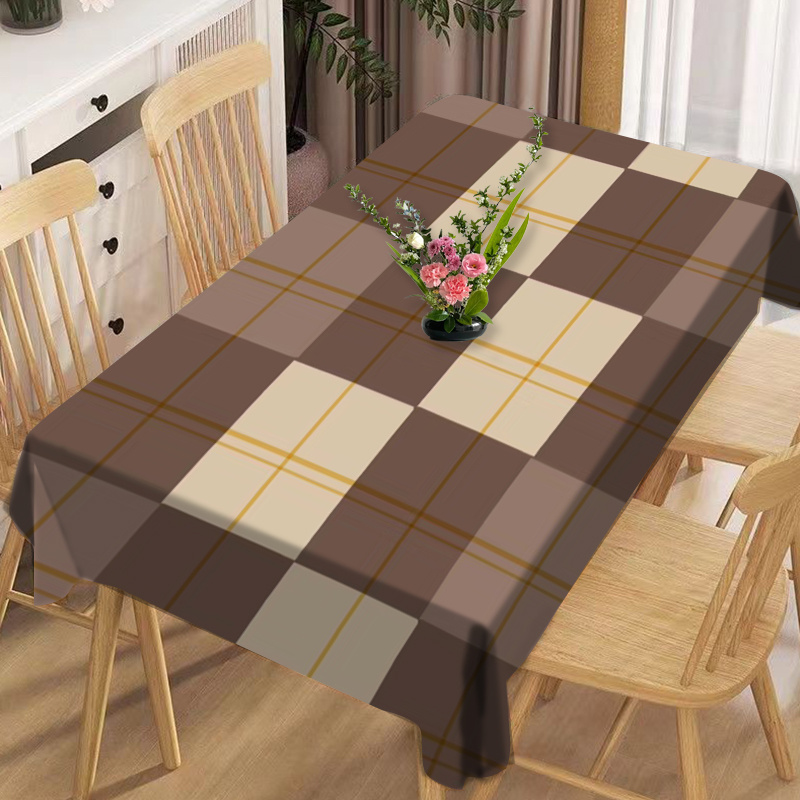 

Square Polyester Tablecloth - Waterproof, Oil-resistant, Machine-woven Decorative Table Cover For Dining, Patio, Picnic, Kitchen, And Living Room - 1pc