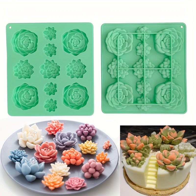 

1pc, Succulent Silicone Molds, 11-cavity Chocolate Candy Molds, Durable Ice Cube Trays, Flexible Fondant Molds For Cake Decorating, Baking Tools, Non-stick