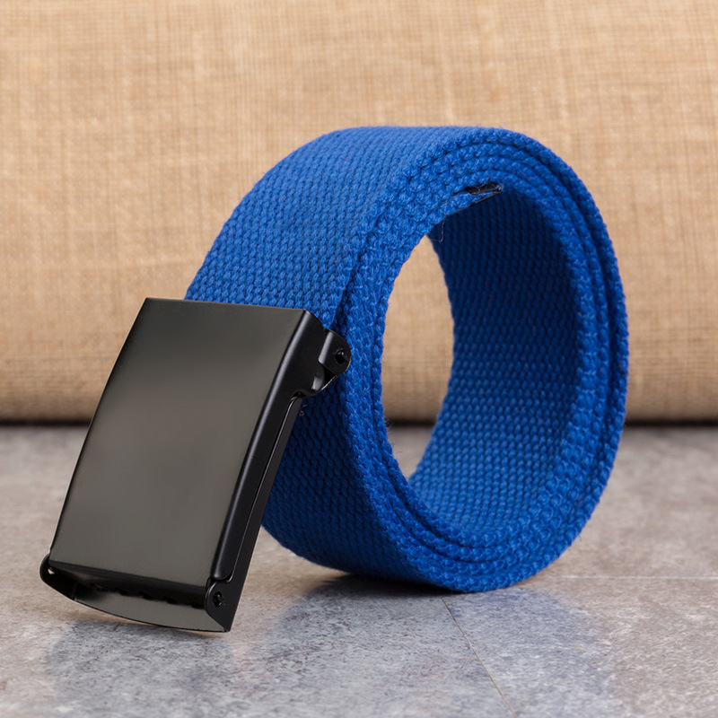 Men's Adjustable Canvas Belt with Automatic Ratchet Buckle