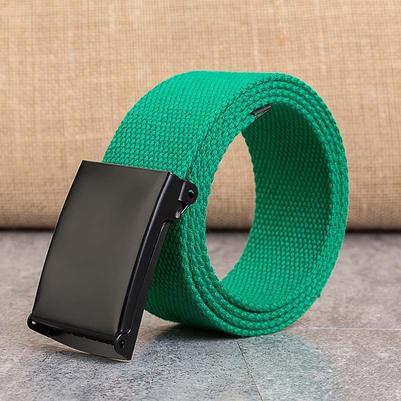 Men's Adjustable Canvas Belt with Automatic Ratchet Buckle