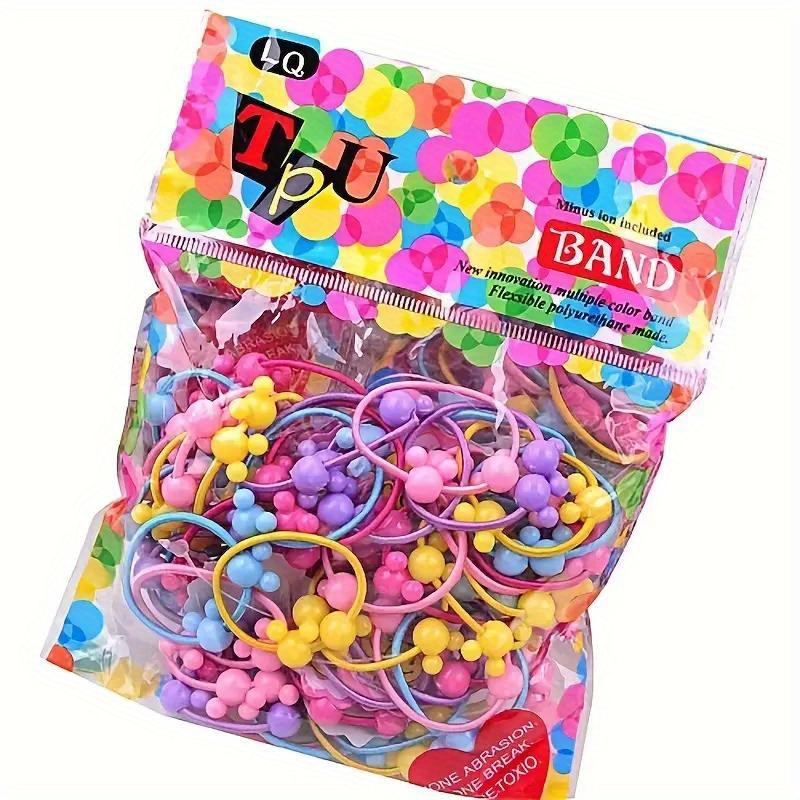 

50pcs Hair Bands, Cartoon Hair Ties