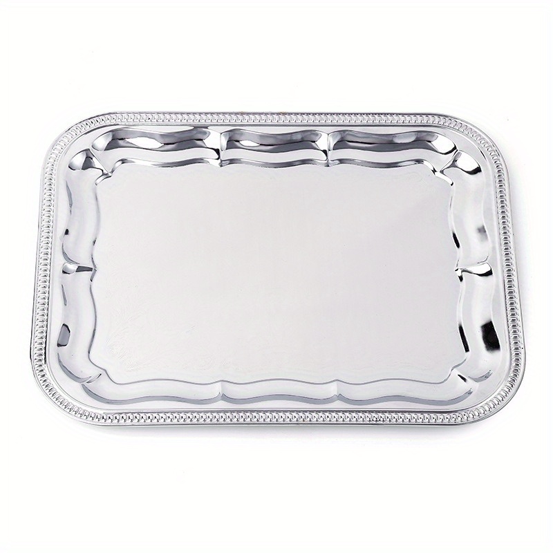 

Stainless Steel Rectangular Tray - Perfect For Snacks, Bbqs & Kitchen Storage