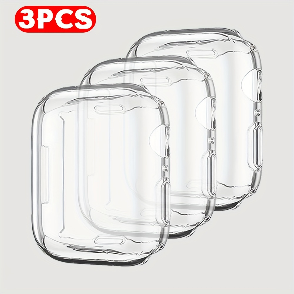3-pack Tpu Soft Smartwatch Cases Compatible With Iwatch Series, Clear Protective Covers, Scratch-resistant, For 49mm 45mm 44mm 42mm 41mm 40mm 38mm Watch Sizes