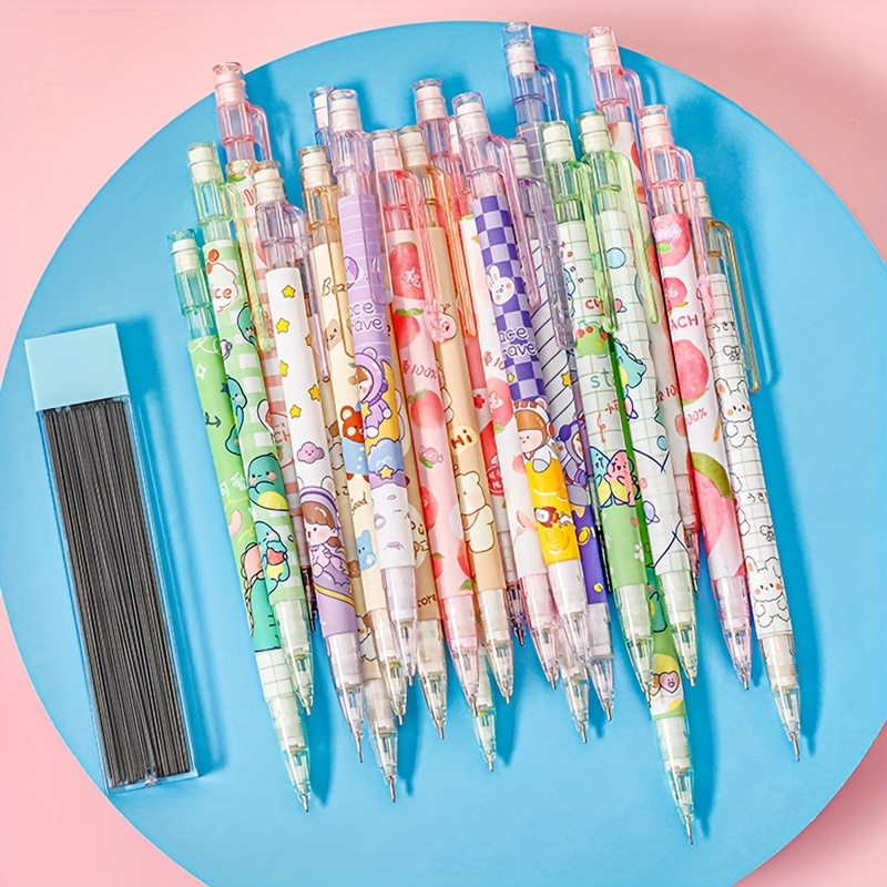 

effortless" 10-piece Cartoon Mechanical Pencils With 0.5mm Lead - Smooth Writing, No Sharpening Needed, Hb Hardness