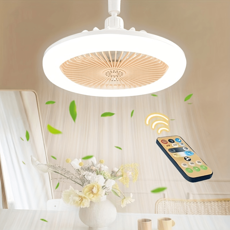 

1pc Modern Silent Led Ceiling Fan Light, 30w Dimming Led Light (3000k-6000k) And Silent Fan Remote Control