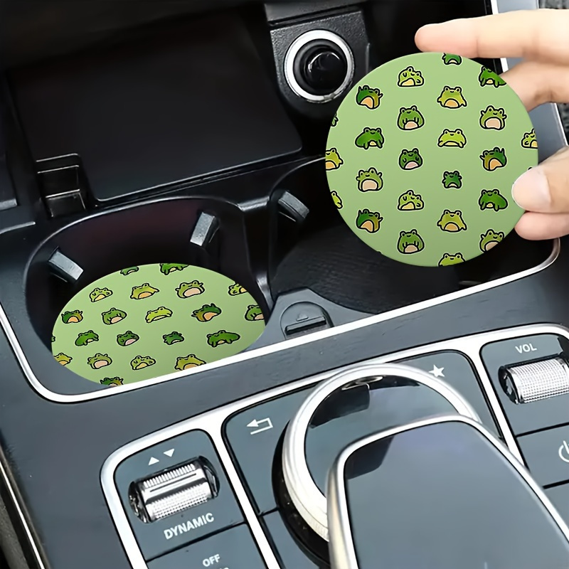 

2pcs Frogs Car Cup Holder Coasters, Car Interior Waterproof Coaster, To Keep Your Car Cup Holders Clean And Dry