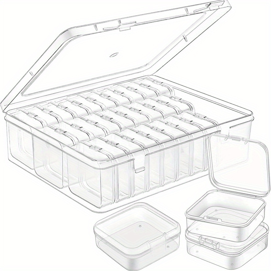 

30pcs Clear Plastic Organizer Set - Storage Containers For Crafts, Jewelry, & Small Accessories