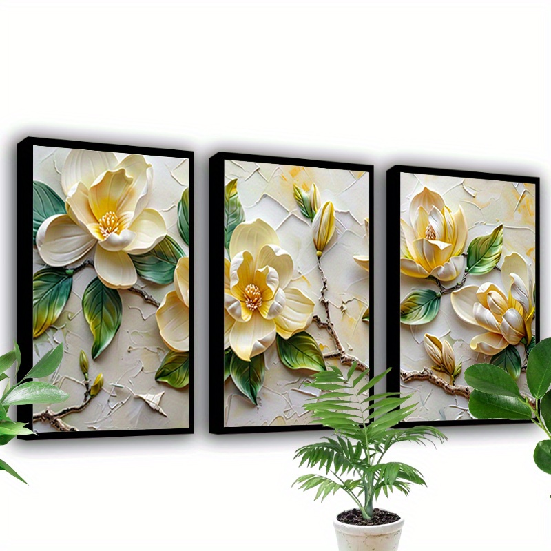 3d flower 3pcs set sale wall canvas art