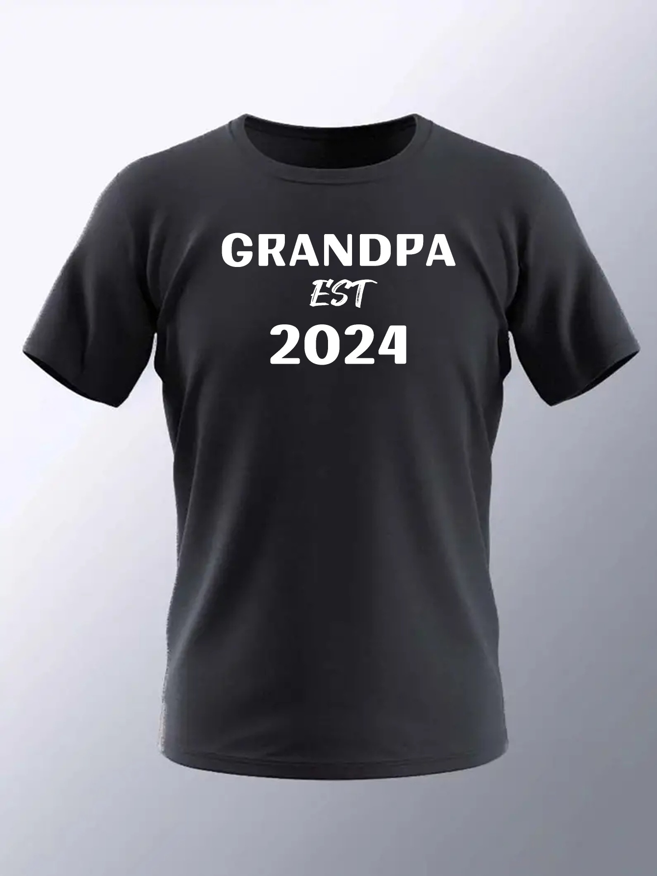 grandpa est 2024 print men's round crew neck short sleeve Temu Oman