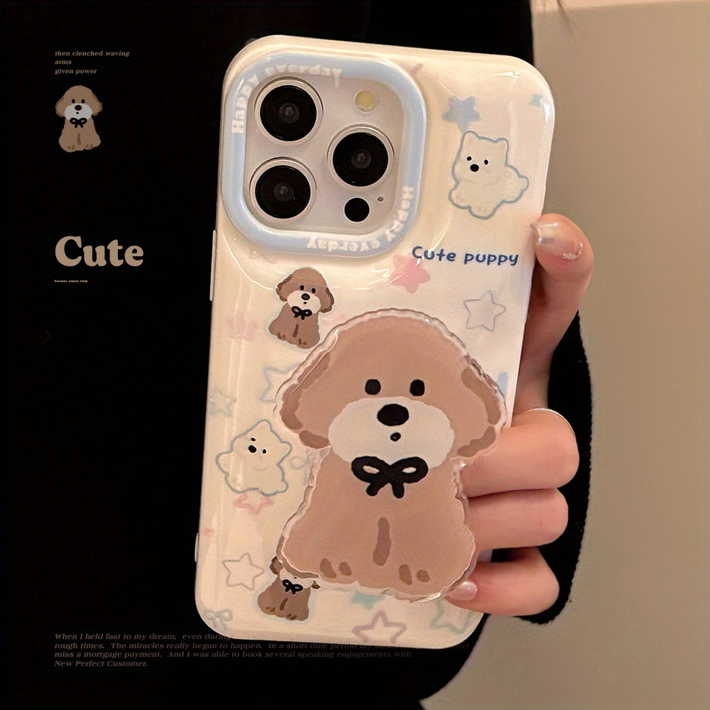 

Tins Korean Colorful Star Puppy Stand Mobile Phone Case For 15/14/13/12/11/x Series