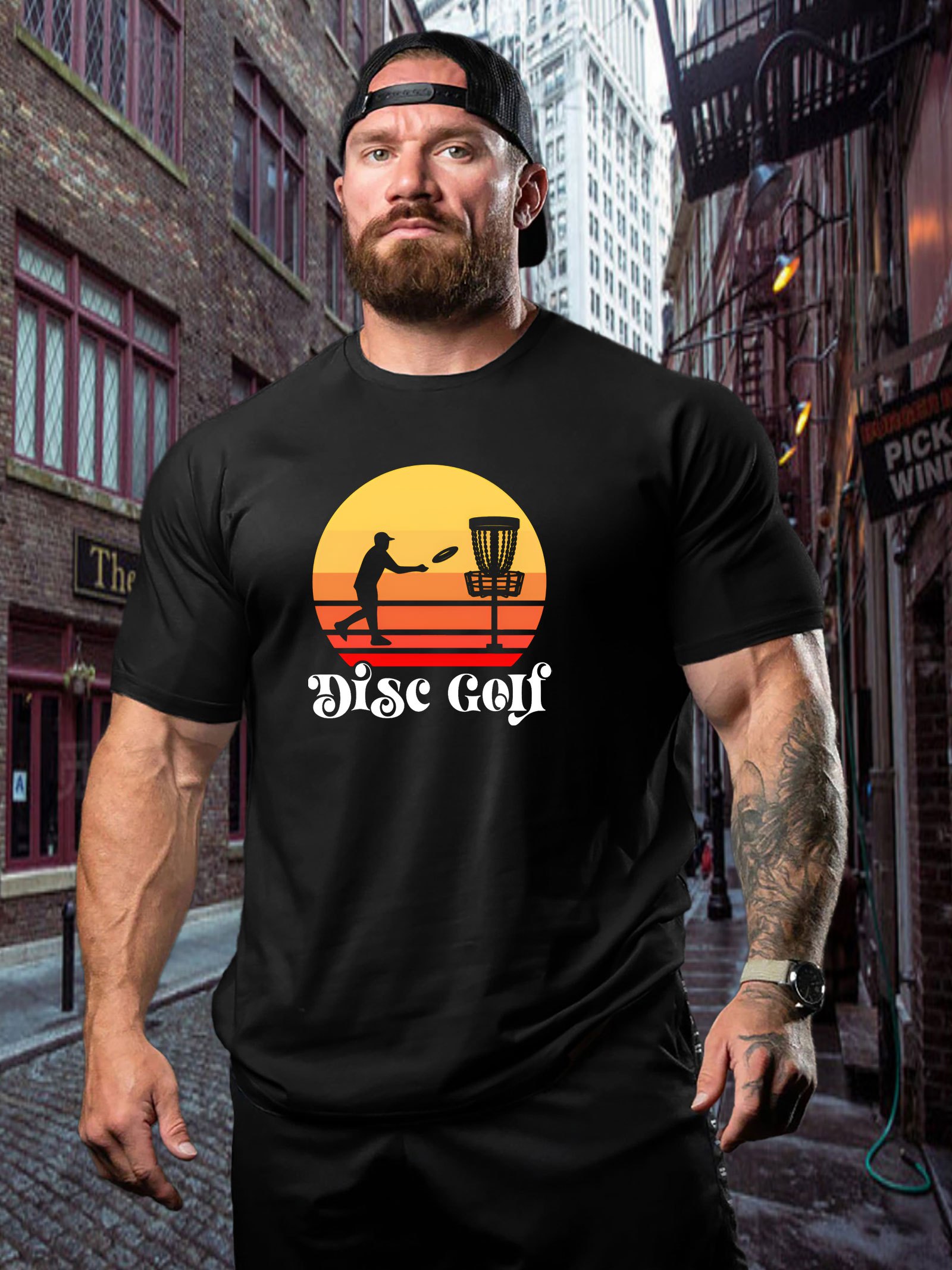 men's vintage disc golf graphic t shirt casual summer short Temu