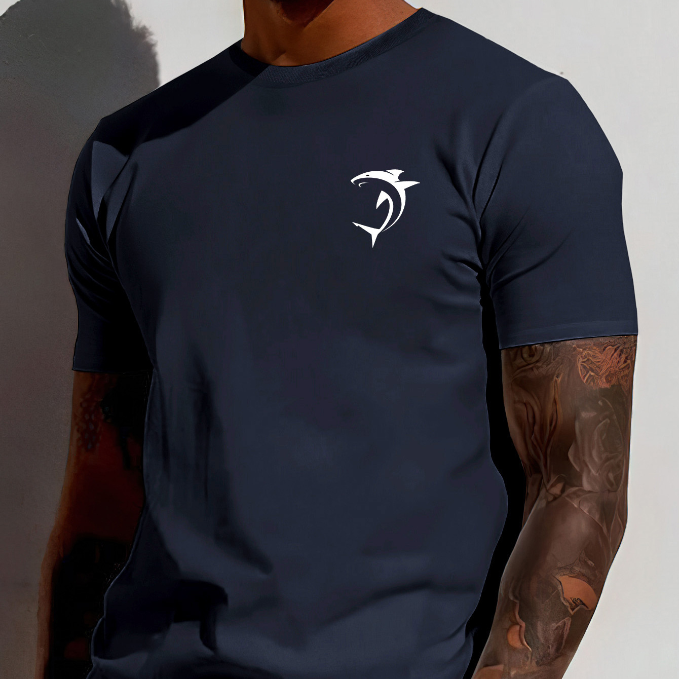 

Shark Print Tee Shirt, Tees For Men, Casual Short Sleeve T-shirt For Summer