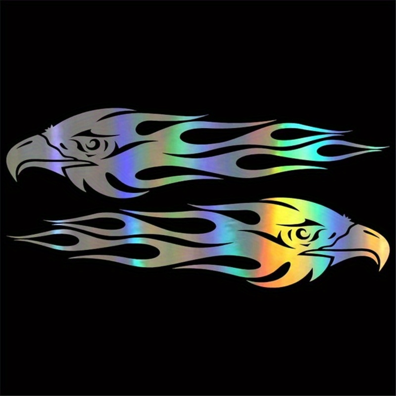 Reflective Eagle Flame Sticker For Motorcycle, Car, And Bike Decoration - Safety Reflector Strips For Visibility And Style