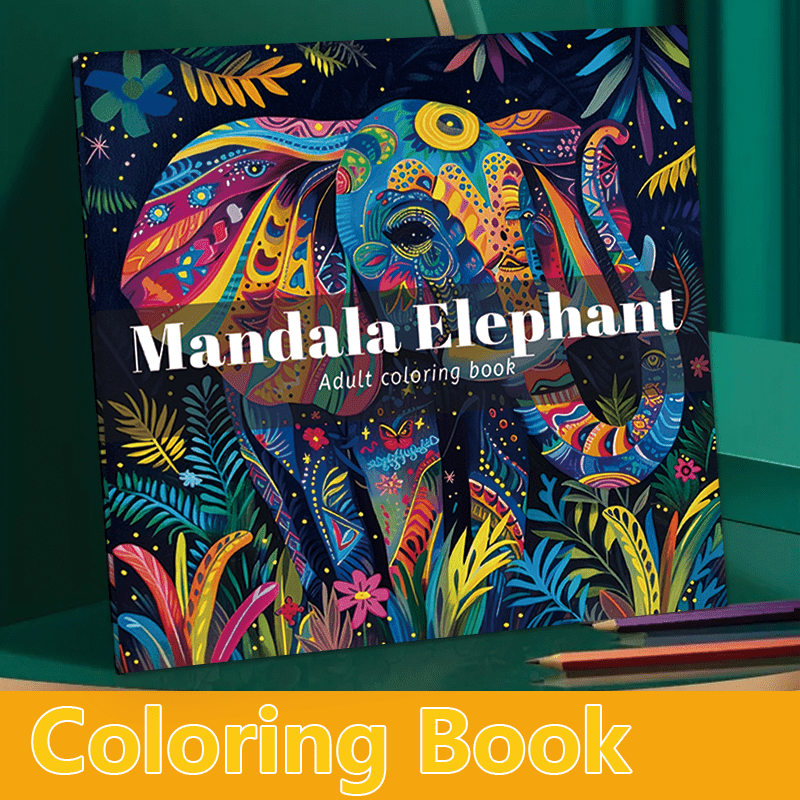 

Premium Mandala Elephant Notepad For Adults - 22 Pages, Animal-themed & Relax Artwork