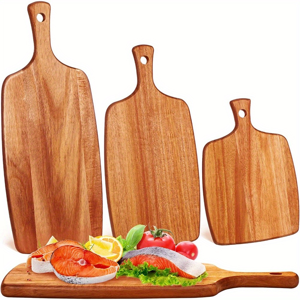 

Premium Solid Wood Cutting Board - Perfect For Cheese, Fruits & Outdoor Camping - Durable Kitchen & Dining Essential