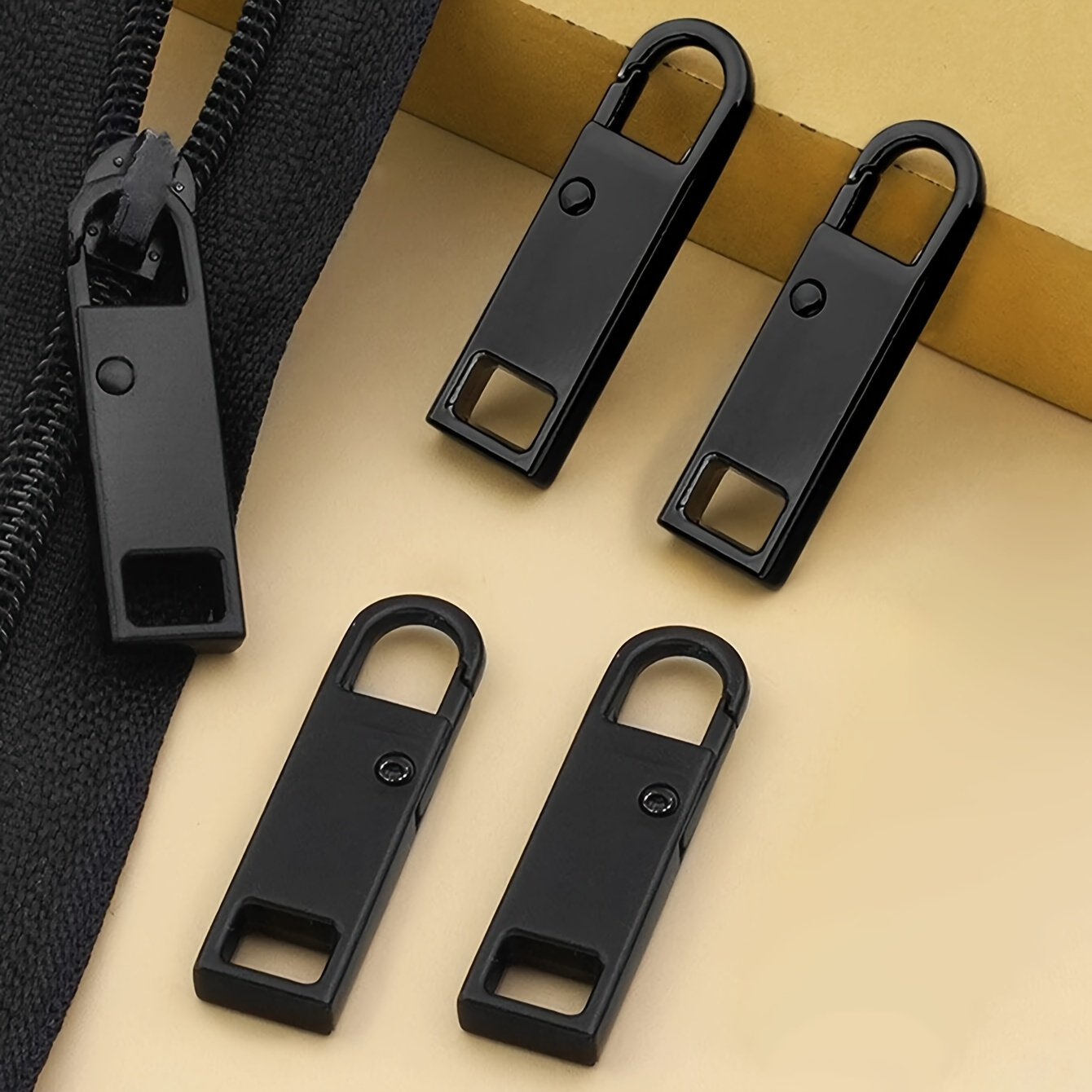 TEMU 3pcs Zipper Handle Replacement Kit, Detachable Zipper Head - Lightweight, , And Ergonomically Designed For Quick Zipper Repair And Sewing Of