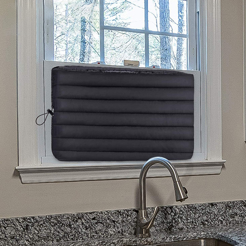 

Black Waterproof & Dustproof Window Air Conditioner Cover - Outdoor Ac Protector, Polyester