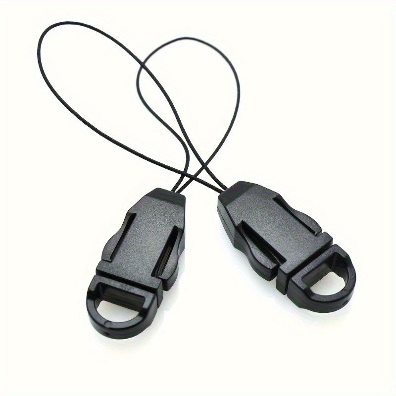 

Black Aircraft Buckle With Rope Insert For Headphones, Cameras, And Keychains - 10/50 Pcs