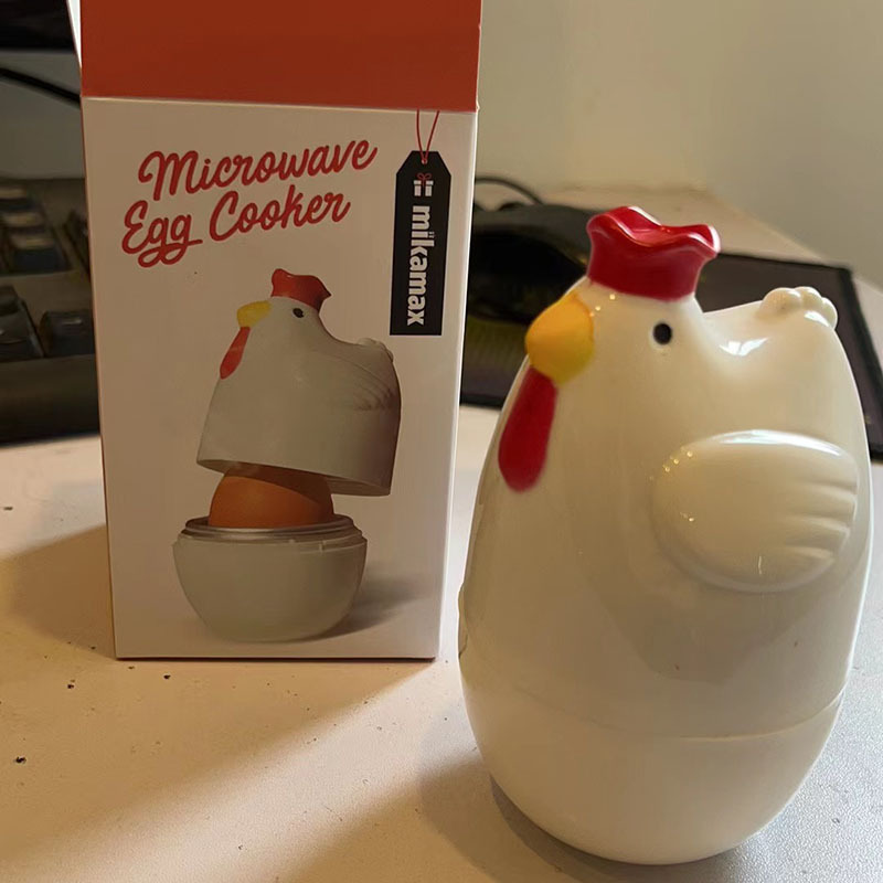 

Cute Chicken Microwave Egg Cooker - Perfect For Soft-boiled Eggs, Food-safe Plastic