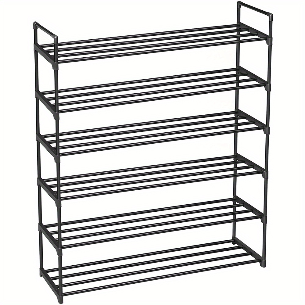 

6 Tiers Shoe Rack Shoe Tower Shelf Storage Organizer For Bedroom, Entryway, Hallway, And Closet Black Color