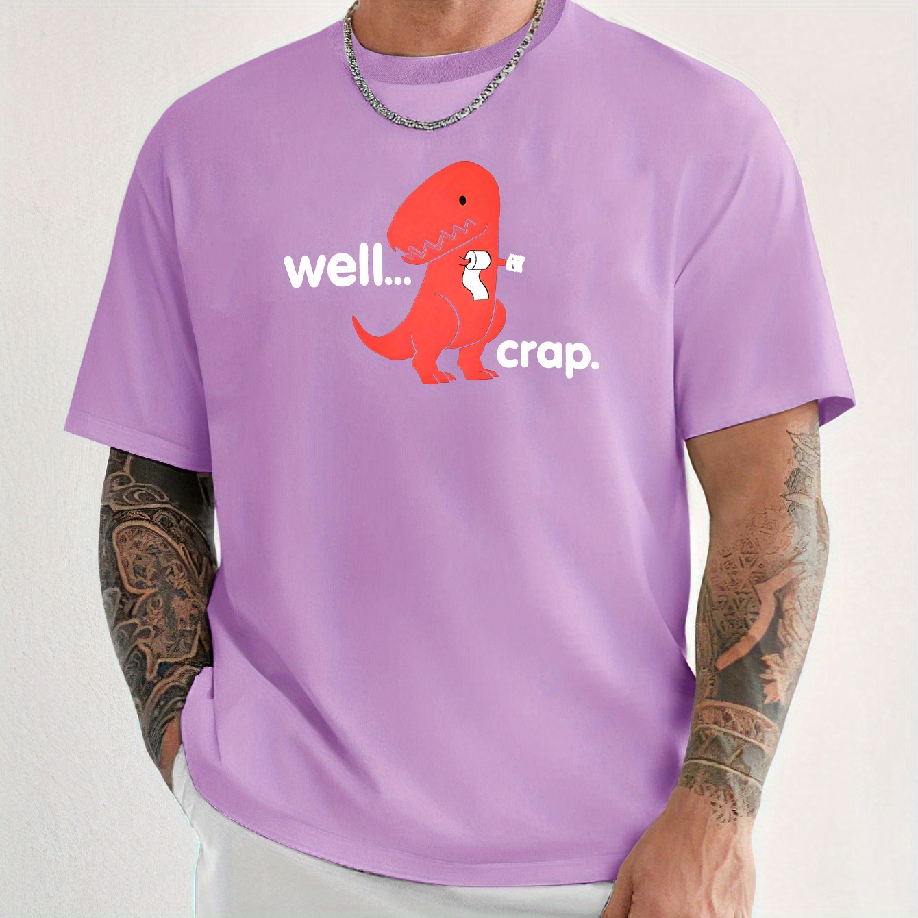 

Cute Dinosaur Print Tee Shirt, Tees For Men, Casual Short Sleeve T-shirt For Summer