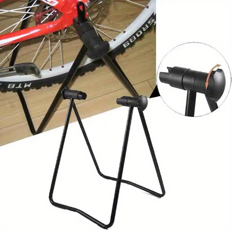 

1pc/1set Universal Foldable Bike Display Stand, Triangle Wheel Repair Stand, Portable Kickstand For Vertical Parking, Bicycle Accessories, Durable Material