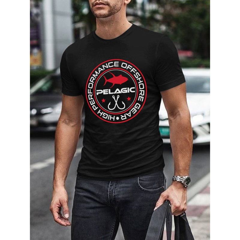 

Illustration Print Tee Shirt, Tees For Men, Casual Short Sleeve T-shirt For Summer