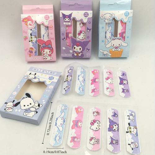 24pcs/box Creative Sanrio Bandage, Kuromi Hello Kitty Cinnamoroll Babycinnamoroll Boxed Hemostatic Bandage, Cute Wound Patch Waterproof Paste Sticky Notes