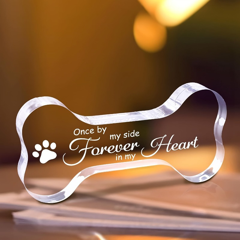 TEMU Pet Loss Sympathy Gift - Acrylic Dog Memorial Plaque, Home Decor Keepsake For Bereaved Pet Owners