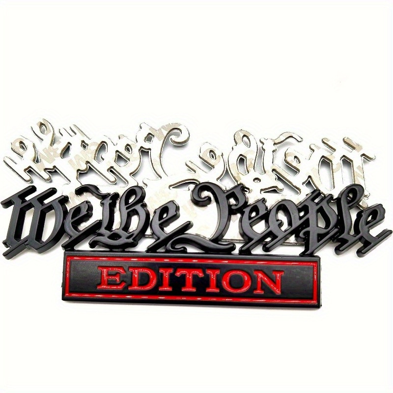 

We The People Edition 3d Metal Car Emblems - Full Metal Decals Labels For Car Decoration, Set Of 2