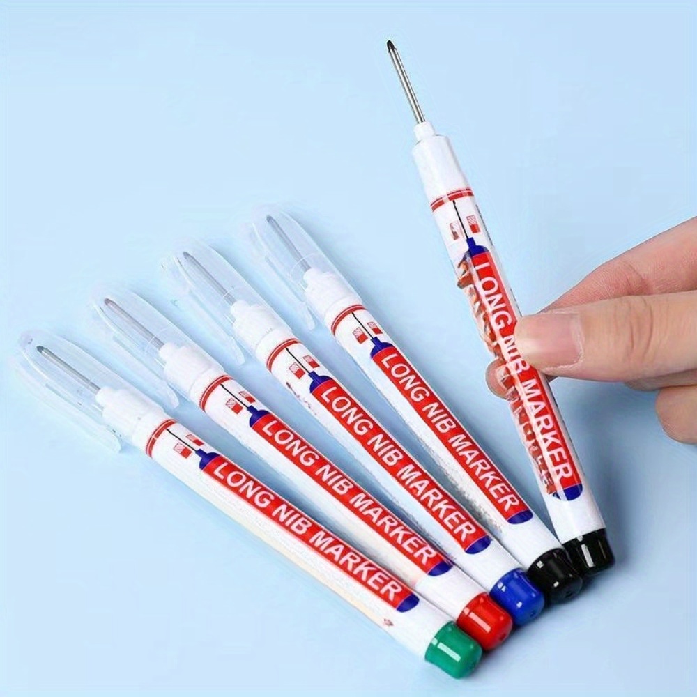 

Multi-color Long-reach Markers - Extended Ink For Deep Hole Marking On Metal, Wood & Plastic - Ideal For Bathroom & Woodworking Projects - Plastic Craft Tools & Supplies
