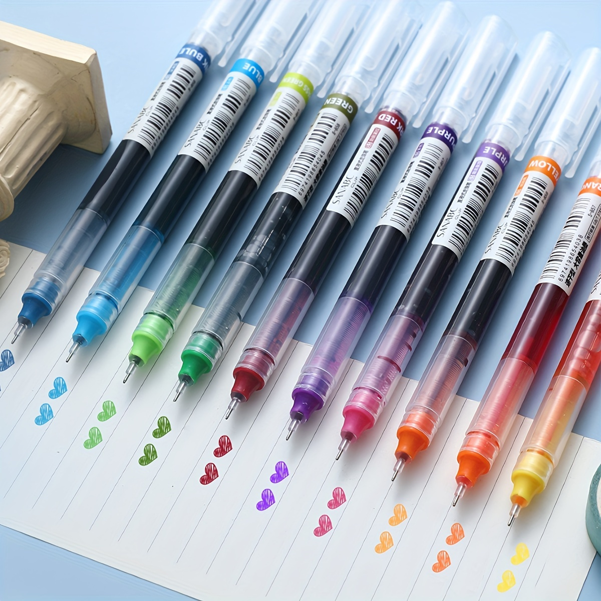 

12pcs Stylos à Bille à Séchage Rapide de Couleur - Stylos à à Aiguille 0.5mm - Parfaits pour les Étudiants!