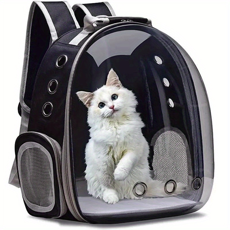 

Breathable Transparent Cat Carrier Backpack - Secure Zippered Pet Travel Bag For Small Animals, Puppies & Birds - Comfortable & Safe