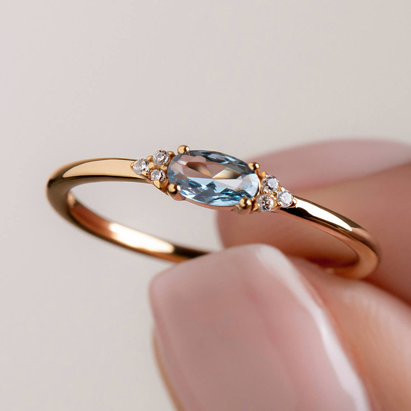 Image of 1pc Elegant Promise Ring Inlaid Synthetic Synthetic Zircon​​ Stone Girl Engagement/wedding Ring Beautiful Symbol Of , For Teenager, For Teenager